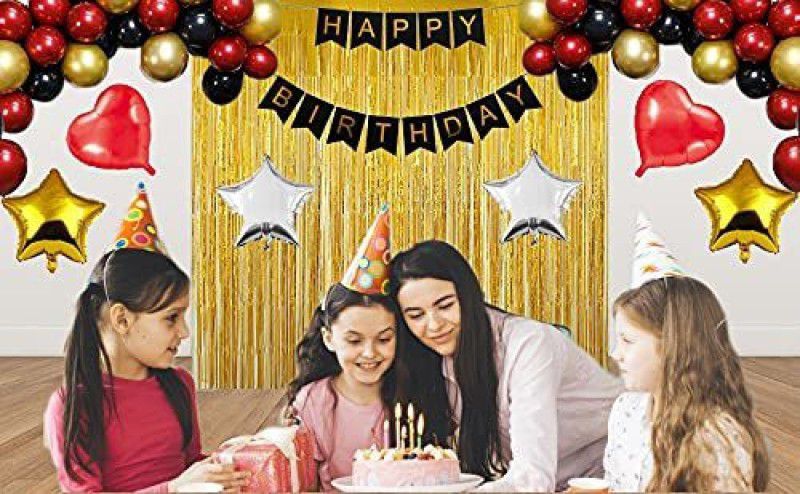 AMEX STORE Happy Birthday Decorations Kit / Items | Birthday Theme Decorations Combo Balloon | Party Celebration  (Set of 74)