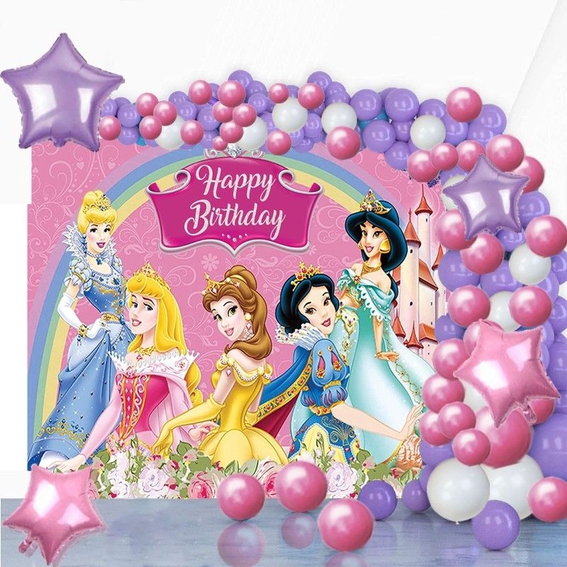 Theme My Party Disney Princess Theme Birthday Party Combo Kits  (Set of 50)