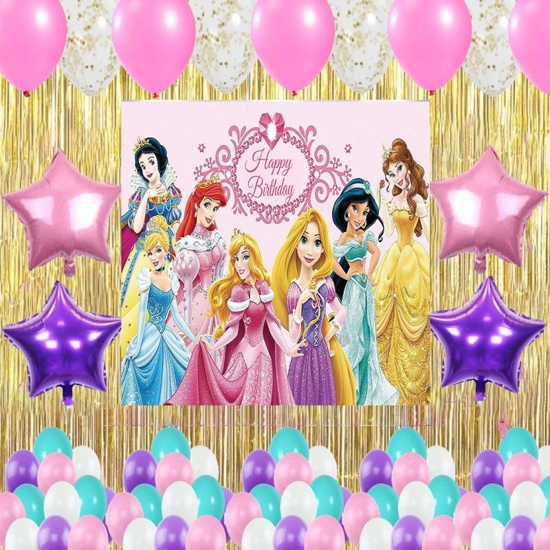 Theme My Party Disney Princess Theme Birthday Party Combo Kits  (Set of 72)
