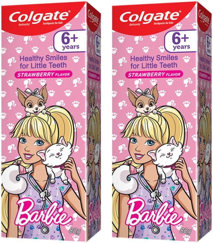 Colgate Kids 6+ Years Barbie Combo Packs Toothpaste, Strawberry flavour (Pack of 2) Toothpaste  (160 g, Pack of 2)