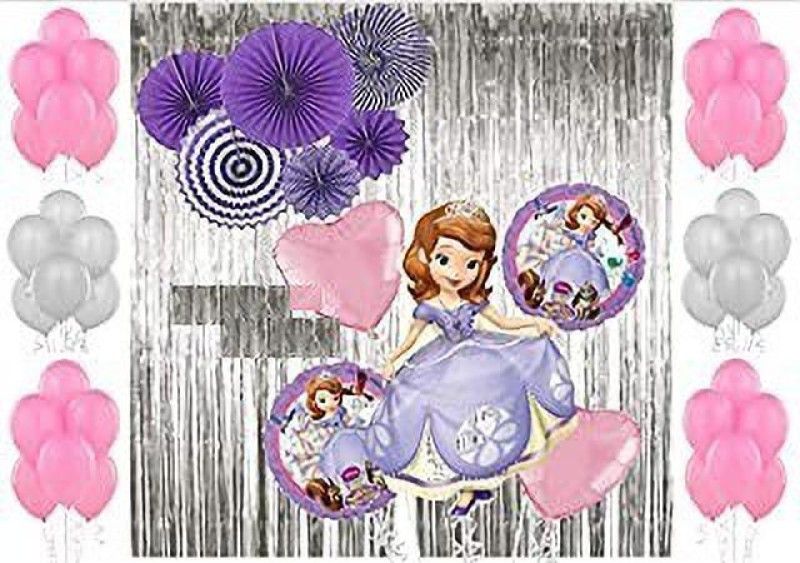 NVRV BIRTHDAY, BABY SHOWER, WELCOME BABY PARTY DECORATION SET THEME OF SOFIA PRINCESS  (Set of 53)