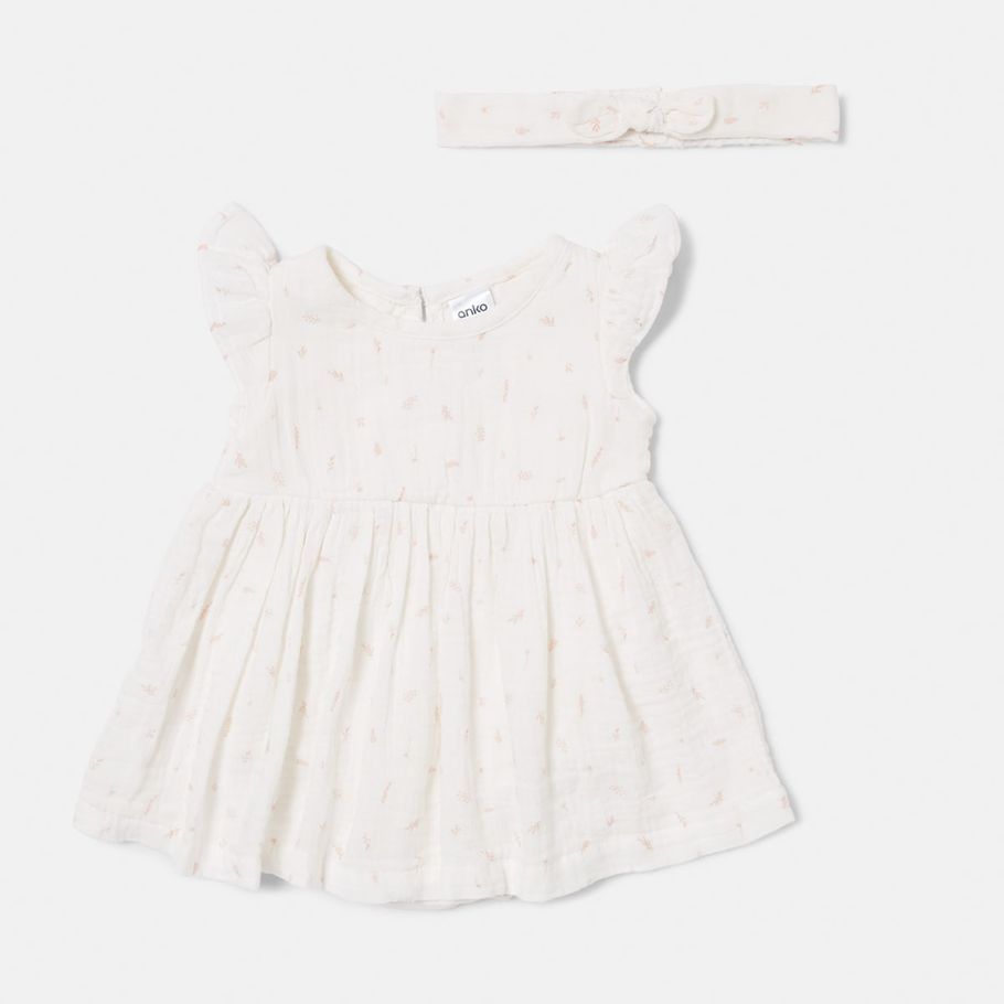 Newborn Double Cloth Bodysuit Dress Set