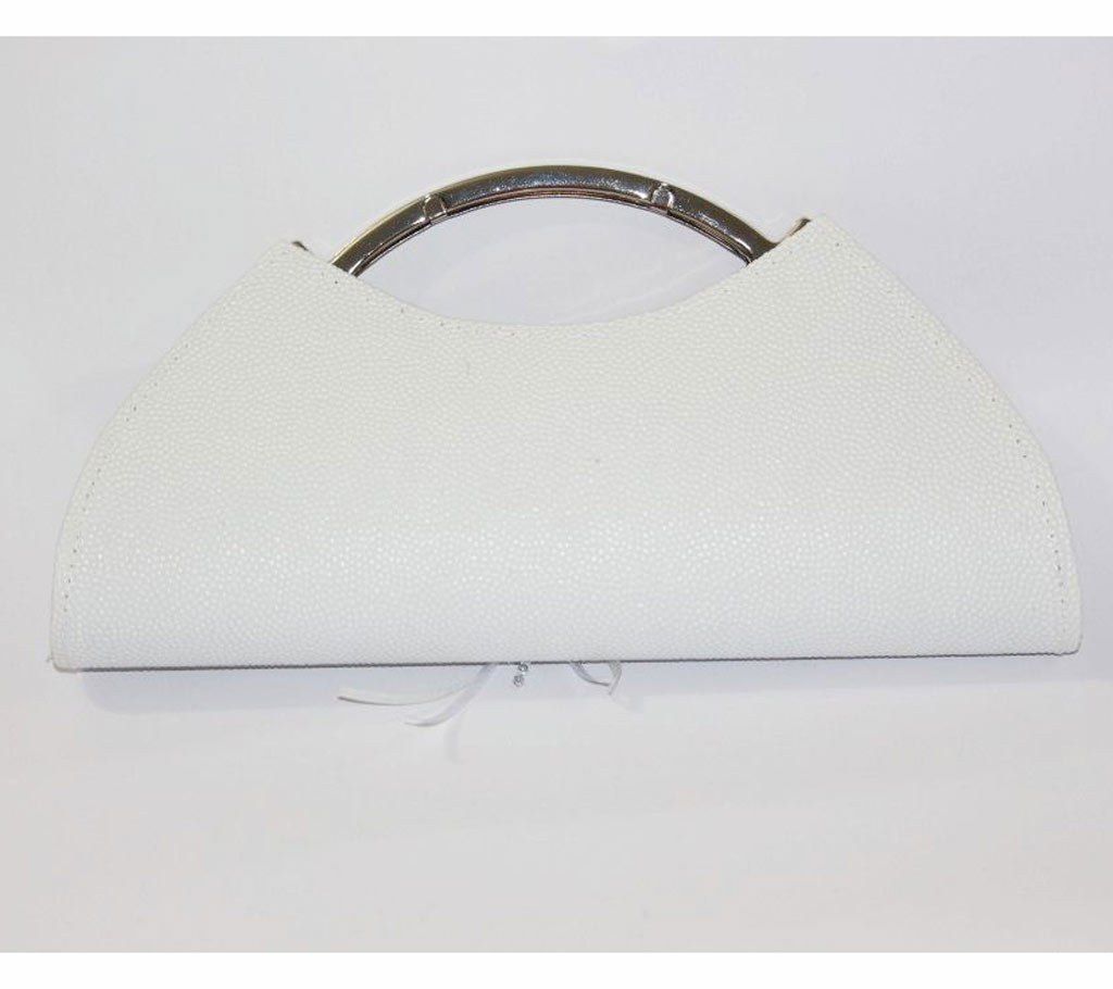 Ladies white party clutch