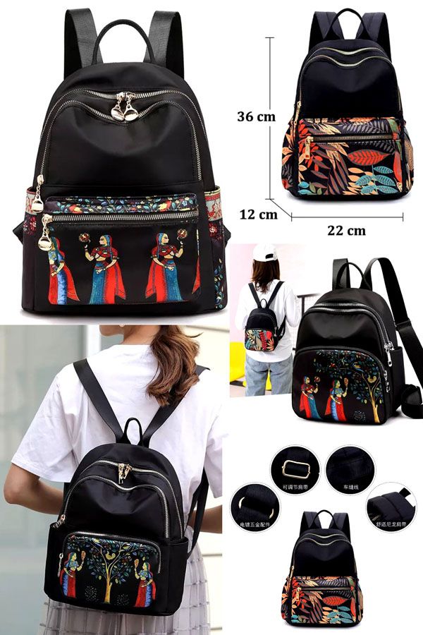 China, Female College and School Backpack Womens Shoulder Travel Bags Nylon High Quality Backpack Printing Daypack For Teenagers Girls Mochilas