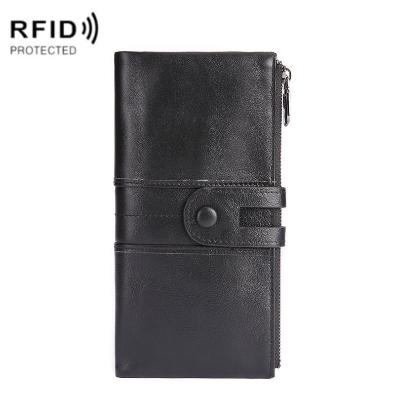 Retro Ladies RFID Wallet Leather Long Mobile Phone Bag