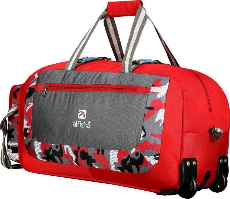 57 cms Travel 2 Wheel Luggage Bag Travel Duffle Wheeler (Red) Duffel With Wheels (Strolley)