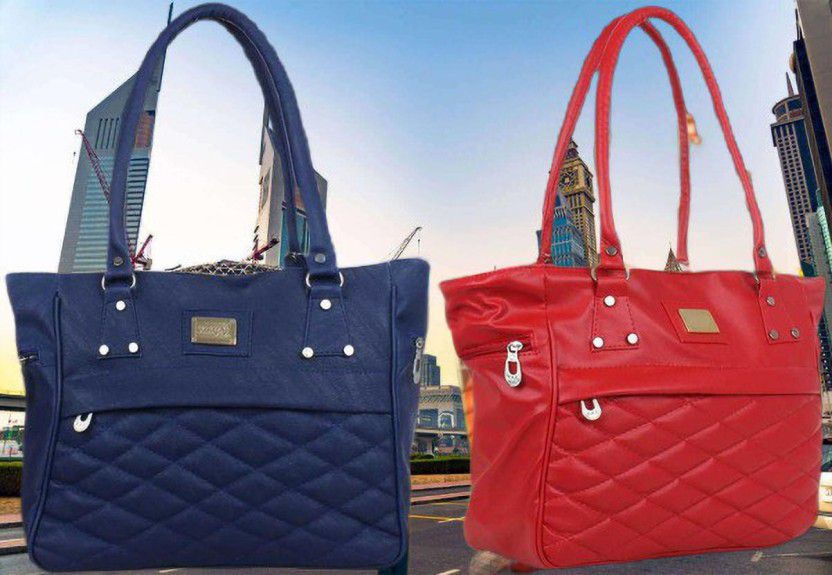 Women Blue, Red Hand-held Bag  (Pack of: 2)