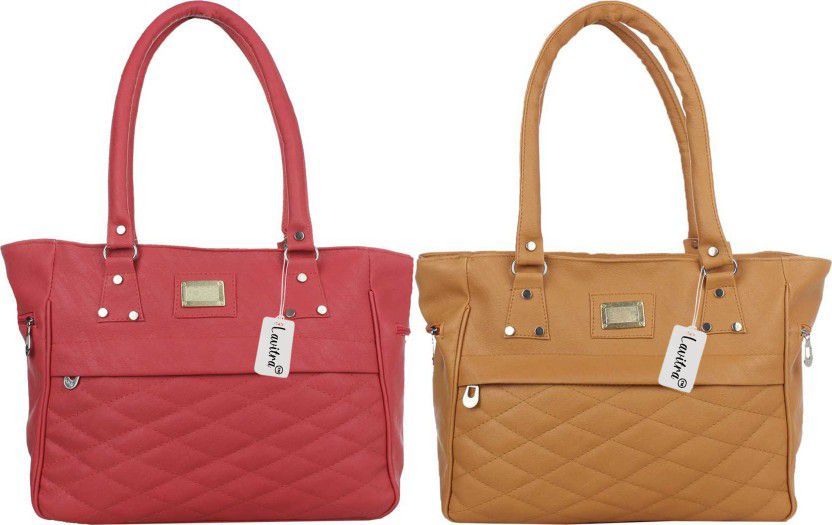 Women Red, Yellow Handbag  (Pack of: 2)