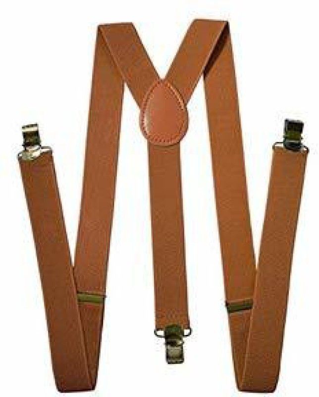 One Point Collections Y- Back Suspenders for Men, Women  (Brown)