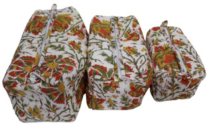 Women Multicolor Cosmetic Bag  (Pack of 3)