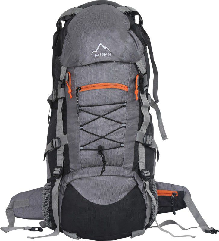 Mountain Bag Hiking Bag 65 LTR Rucksack Travel Backpack for Adventure Camping Trekking Bag with Rain Cover & Shoes Compartment - Grey Rucksack - 65 L Rucksack - 65 L  (Grey)