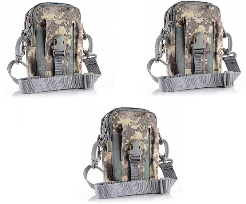ShopyBucket Set of 3 Tactical Molle Pouch Universal Outdoor Sport Utility Gadget Belt Waist Bag  (Grey)