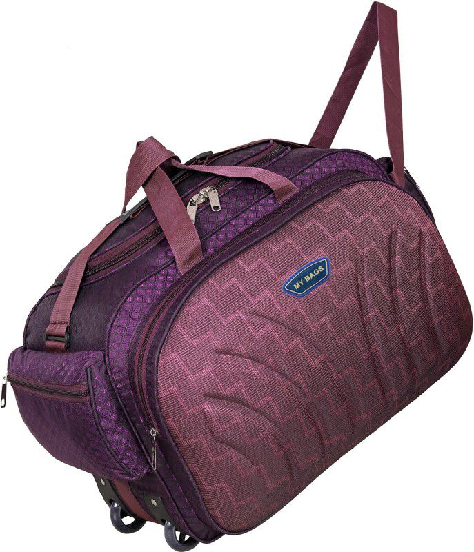 45 L Strolley Duffel Bag - Travel Duffel Bag With 2 Wheels - Purple - Regular Capacity