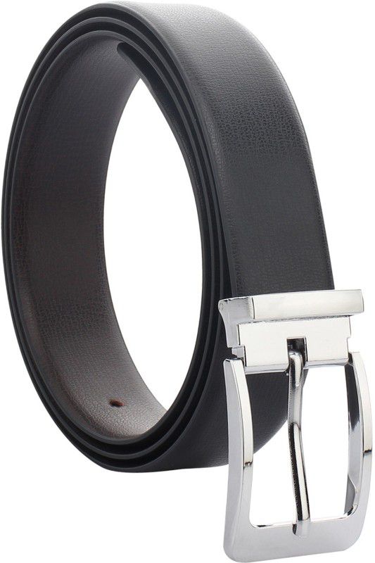 Men Formal Black Texas Leatherite Reversible Belt