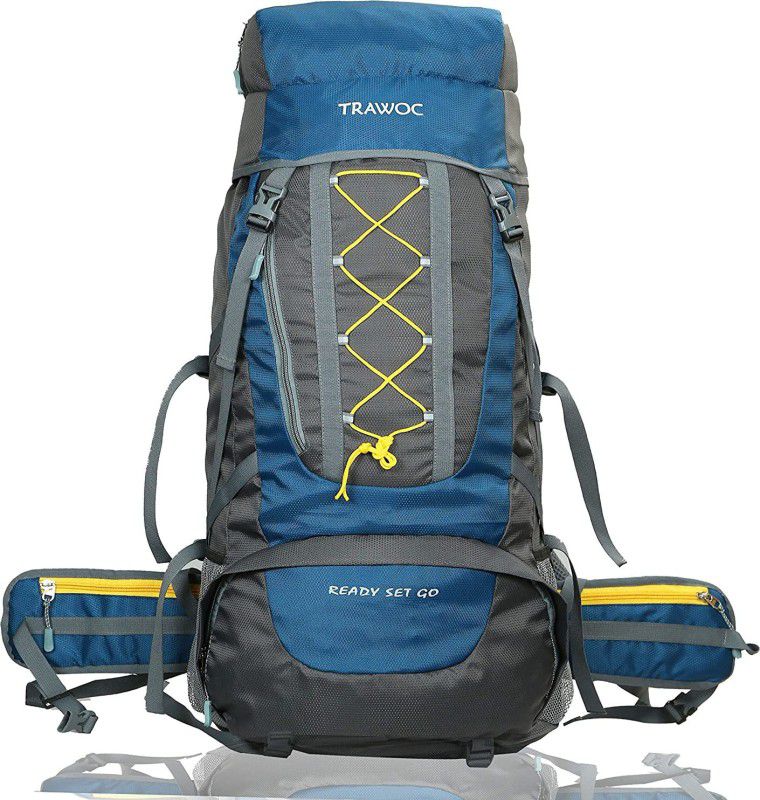 HK2-Y-Trekking Bag Hiking Backpack Travel Rucksack - 60 L  (Blue, Grey)