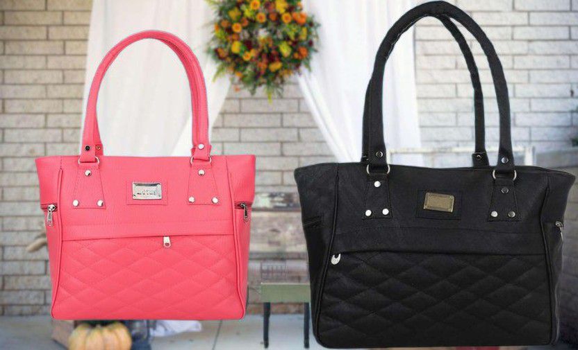 Women Black, Pink Handbag  (Pack of: 2)