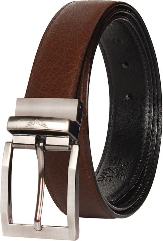Men Casual, Evening, Formal, Party Brown, Black Artificial Leather, Synthetic Reversible Belt