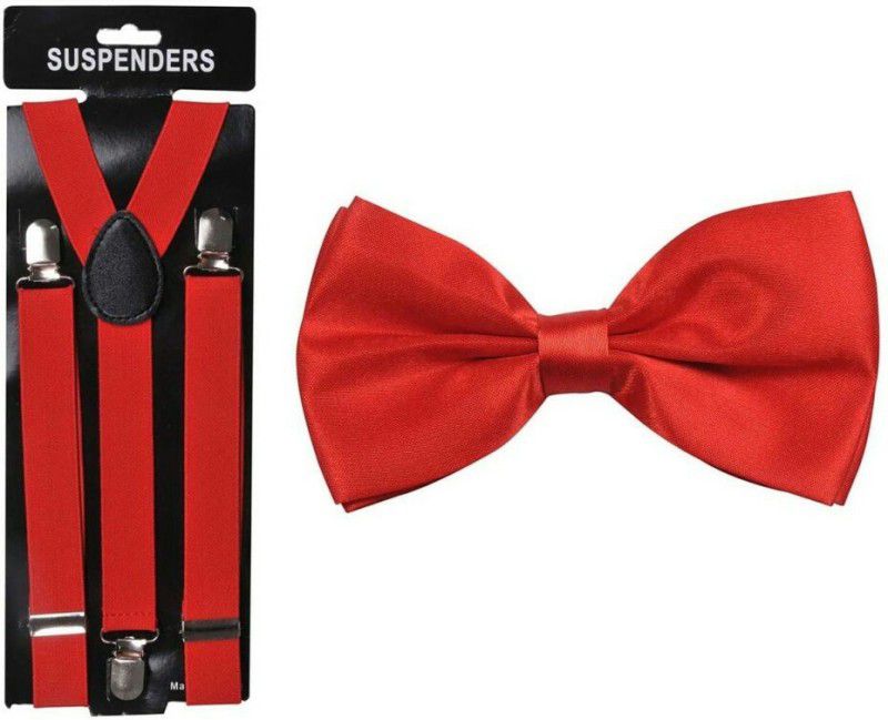SwaRn Y- Back Suspenders for Men, Boys, Women, Girls  (Red)