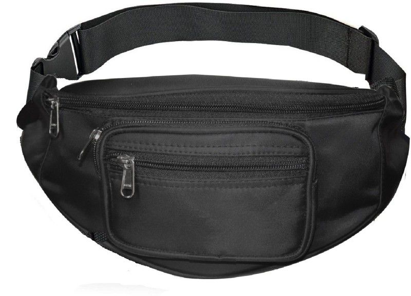 Travel Waist Bag with 4 Zipper Pockets & Adjustable Belt for Workout, Vacation, Hiking, Yoga, Travel & Running Waist Bag  (Black)