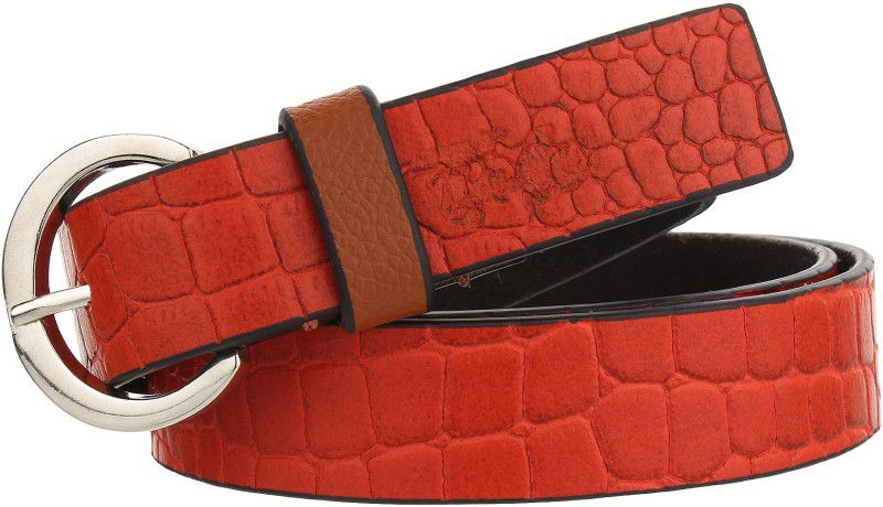 Women Formal Orange Genuine Leather Belt