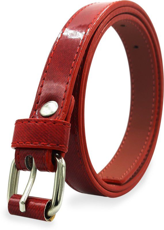 Women Casual Red Artificial Leather Belt