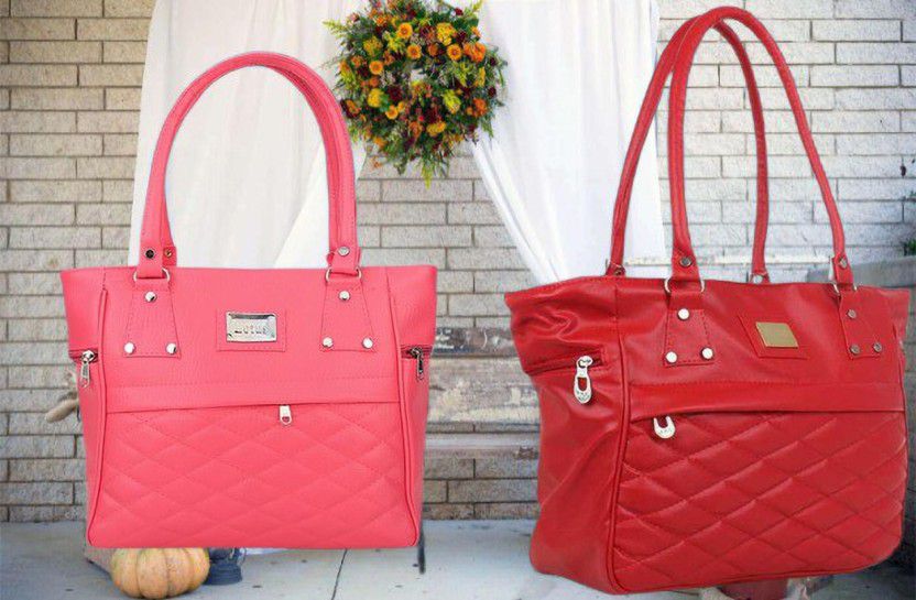 Women Pink, Red Handbag  (Pack of: 2)