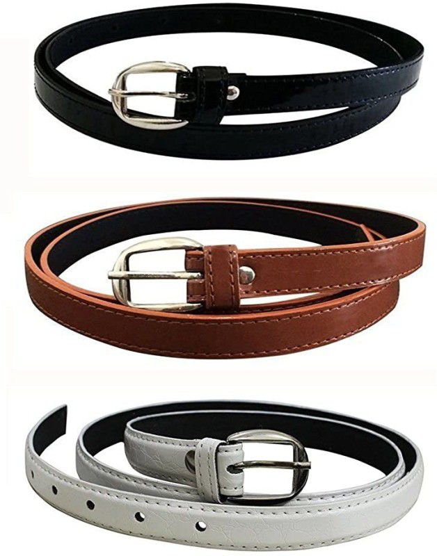 Women Casual Black, Brown, White Artificial Leather Belt