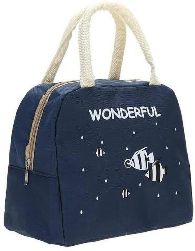 Epyz Insulated Lunch Bag Wondelful Fish Design Blue Colour for Office Men, Women and Kids, Canvas Tiffin Bags for School, Picnic, Work, Carry Bag for Lunch Box, Fully washable [ pack Of 1 ] Waterproof Shoulder Bag  (Blue, 12 inch)