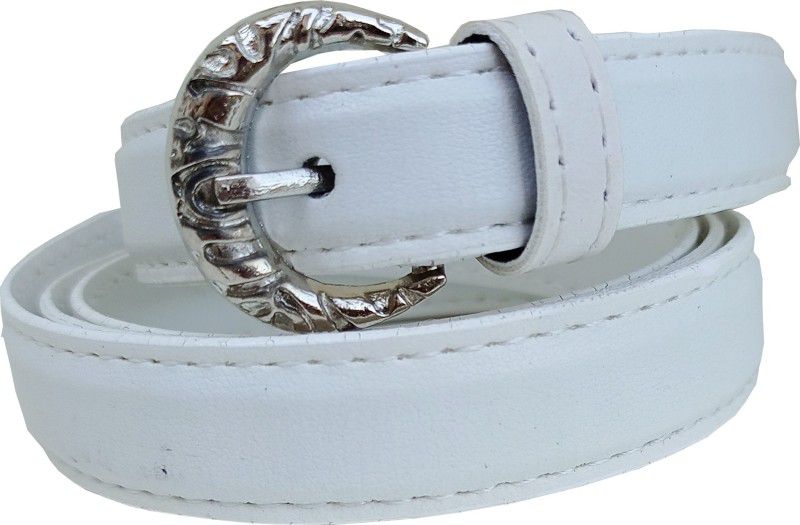 Women White Artificial Leather Belt