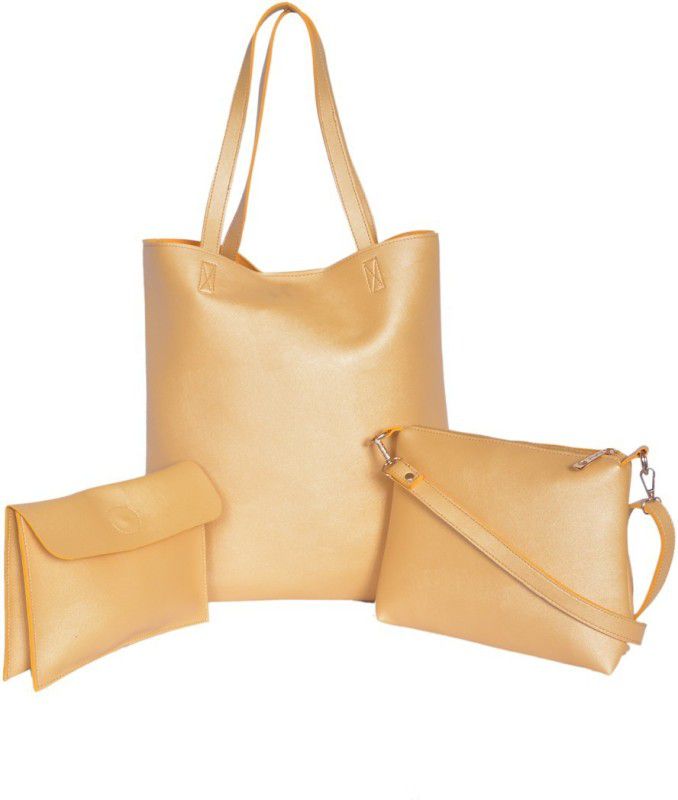 Girls Gold Shoulder Bag - Extra Spacious  (Pack of: 3)