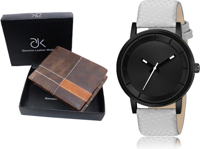 ADK Watch & Wallet Combo  (Brown, Grey)
