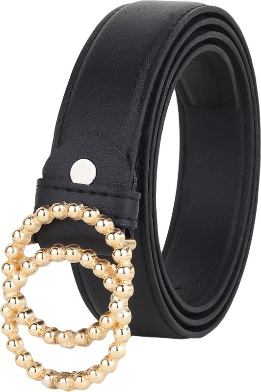 Women Formal Black Artificial Leather Belt