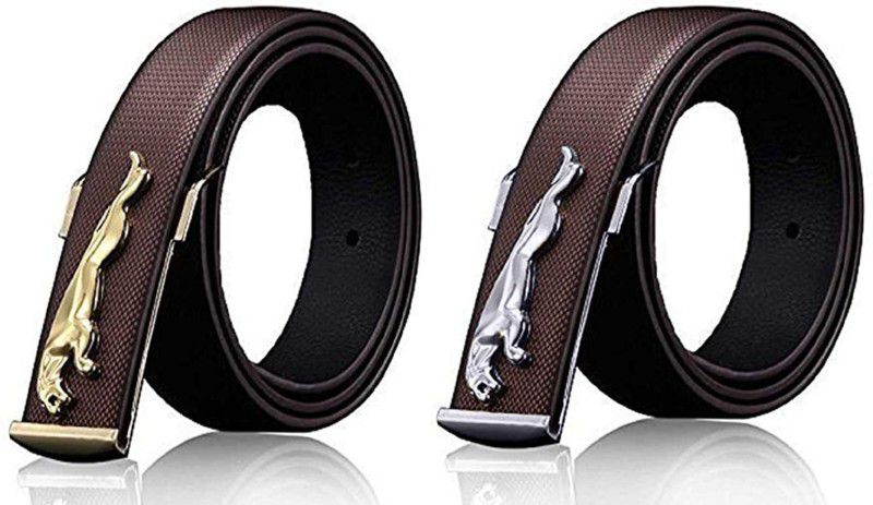 Men Casual, Evening, Formal, Party Brown Artificial Leather Belt