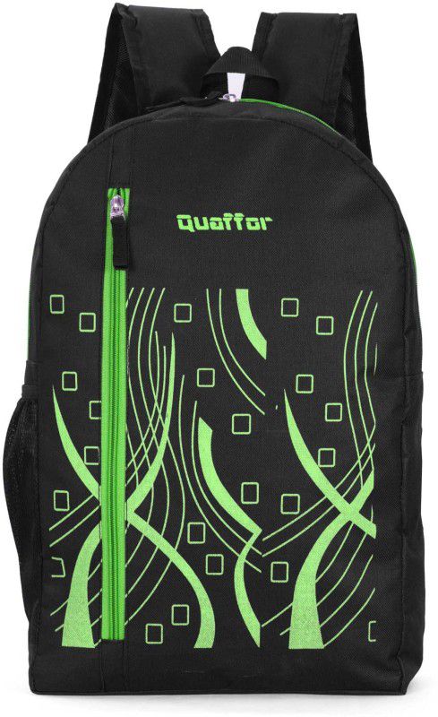Quaffor New green laptop backpack expandable upto 15.6 inch (Stylish & sturdy) Waterproof School Bag  (Green, Black, 34 L)