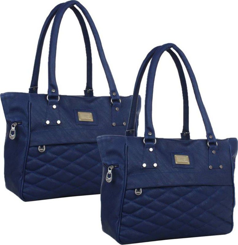 Girls Blue Hand-held Bag - Extra Spacious  (Pack of: 2)