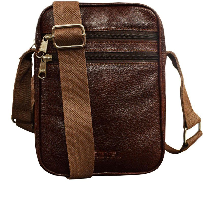 Men & Women Brown Sling Bag - Mini