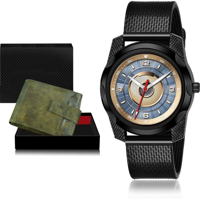 NIKOLA Watch & Wallet Combo  (Green, Grey)