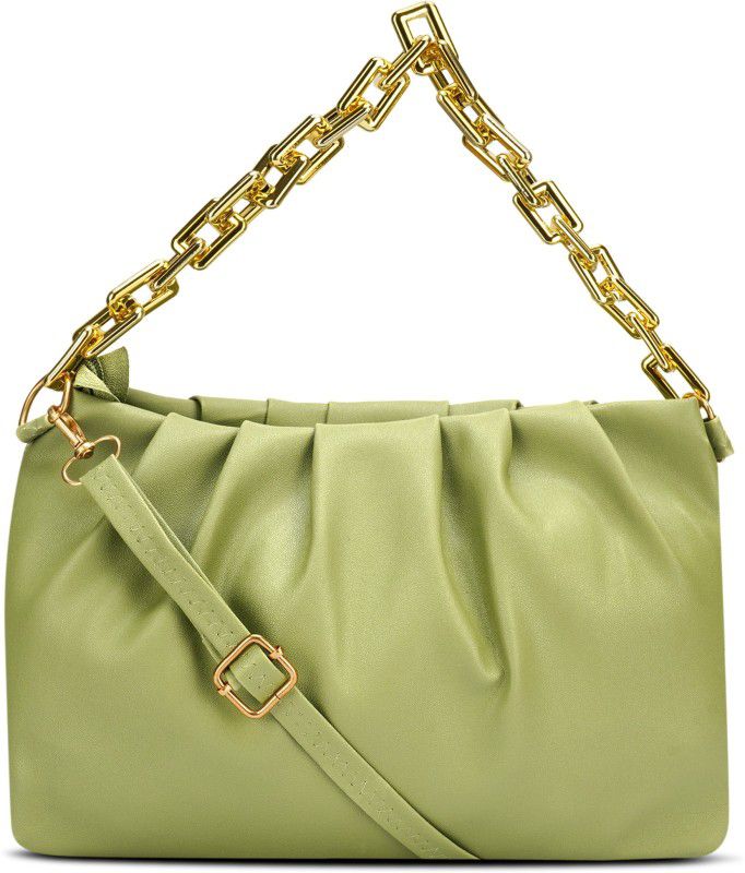 Green Sling Bag HB-95-grn-gldn-chain-sider-bag