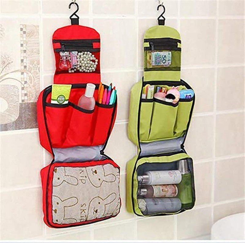 PARYAVARAN 3 Layer Cosmetic Organizer Hanging Travel Organizer Toiletry Bag Waterproof Multipurpose Bag  (Multicolor, 4 L)