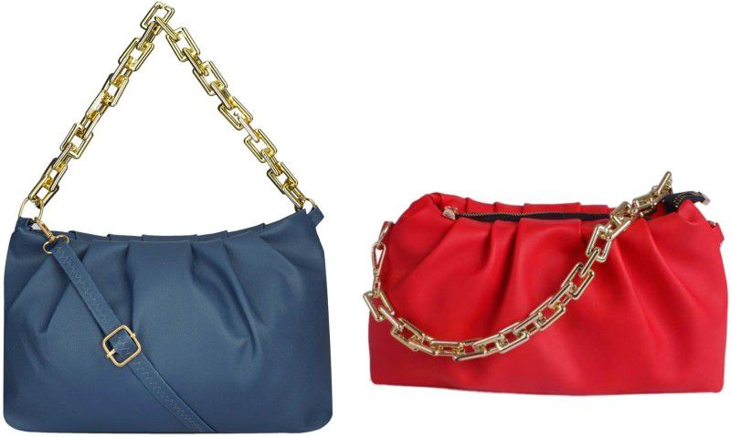 Blue, Red Girls Sling Bag  (Pack of 2)