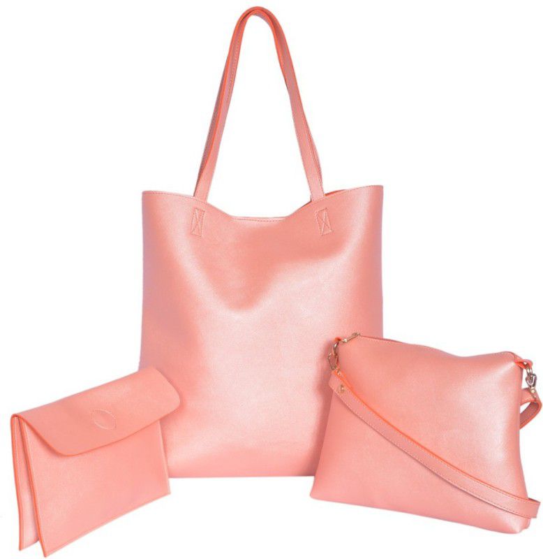Girls Pink Shoulder Bag - Extra Spacious  (Pack of: 3)