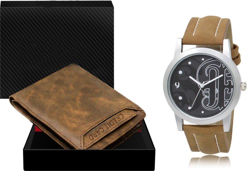REMIXON Watch & Wallet Combo  (Brown, Brown)