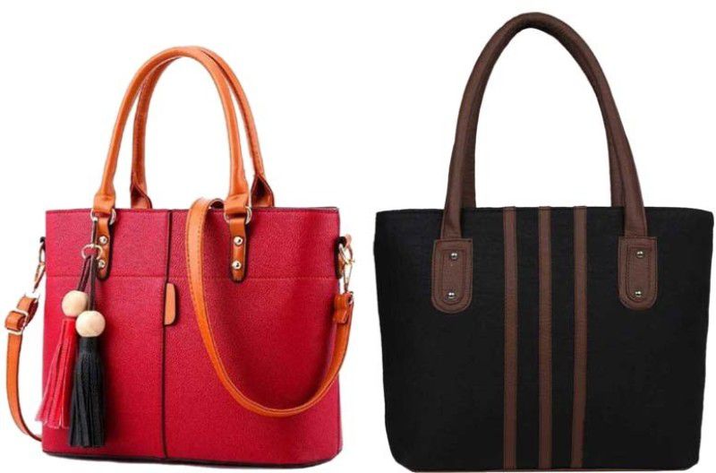 Girls Red, Brown Messenger Bag  (Pack of: 2)