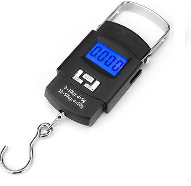 Qozent 10g-50Kg Digital Hanging Luggage Fishing Portable Weight Scale Taraju Tarazu Kata Weighing Scale  (Black)