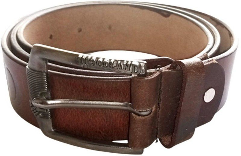 Men Party Beige Genuine Leather Belt