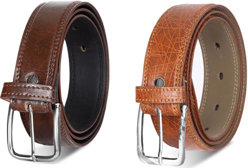 Men Party, Party, Formal, Casual Orange, Brown Artificial Leather Belt