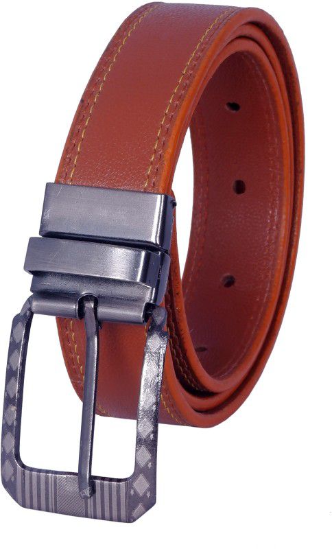 Men Formal, Casual, Party Brown Artificial Leather Reversible Belt