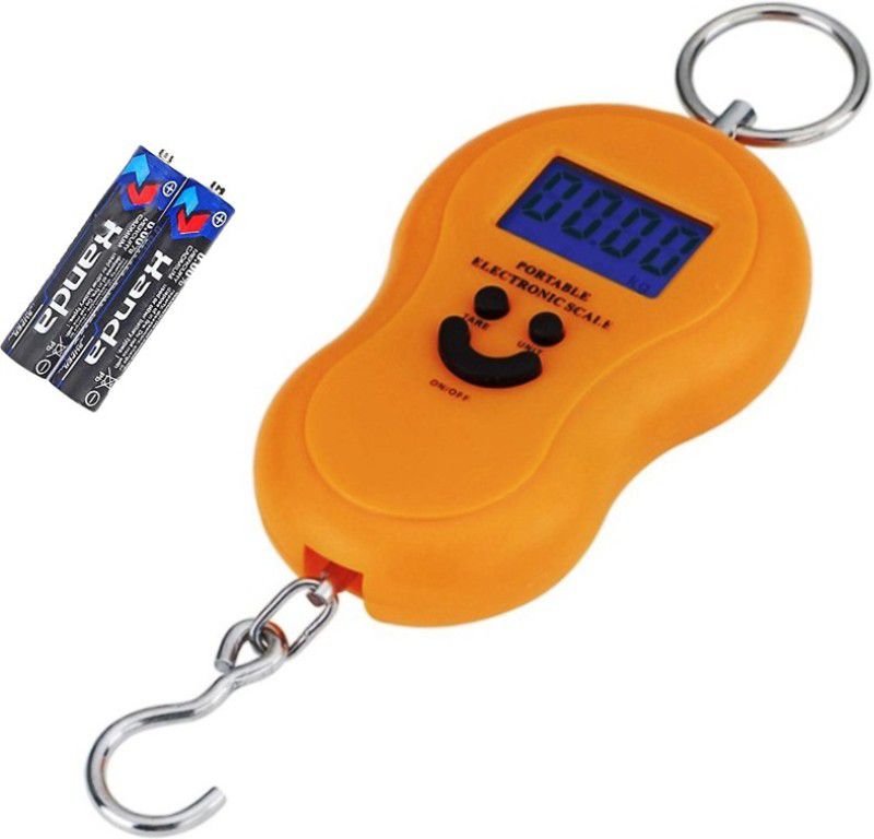 Kelo Weight Scale Machine- Portable Hanging Luggage Weight Machine Digital for Weighing Household Items i.e. Waste Newspaper, Gas Cylinder , disposal etc Capacity 50Kg L/107/UK Luggage Weighing Scale  (Orange)