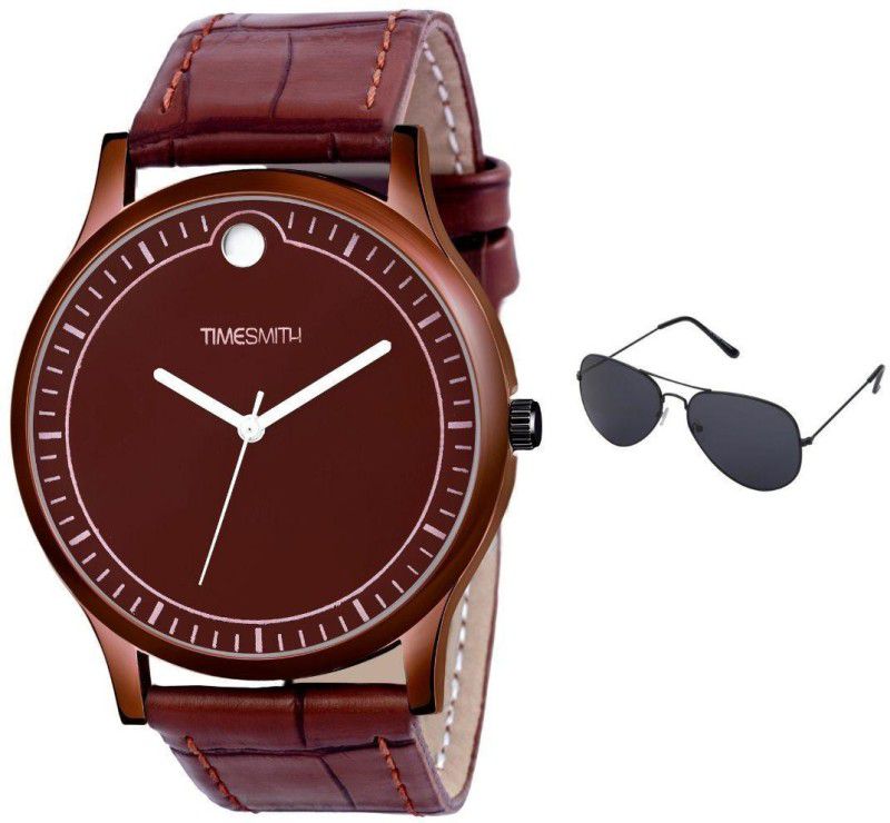 Timesmith Watch & Sunglass Combo  (Brown)