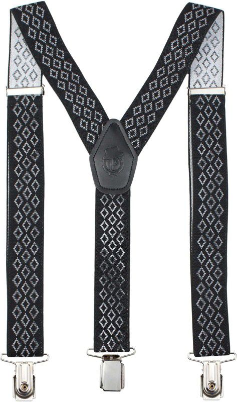 PELUCHE Y- Back Suspenders for Men, Women  (Black)